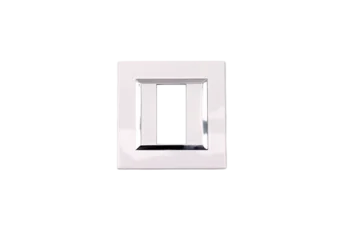 PLAQUE BELLA 43 CARREE BLANC AVEC CADRE CHROME 1 MODULE