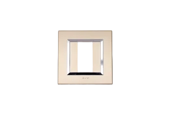PLAQUE BELLA 43 CARREE CHAMPAGNE AVEC CADRE CHROME 1 MODULE