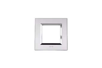 PLAQUE BELLA 43 CARREE ARGENT OPAQUE AVEC CADRE CHROME 2 MODULES