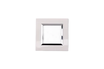 PLAQUE BELLA 43 CARREE BLANC AVEC CADRE CHROME 2 MODULES