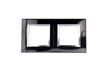 PLAQUE BELLA 43 CARREE NOIRE AVEC CADRE CHROME 2+2 MODULES