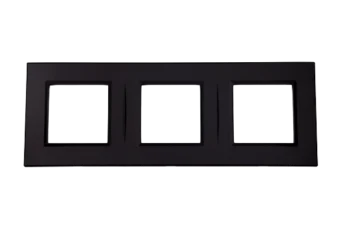 PLAQUE BELLA 43 CARREE NOIR MAT 2+2+2 MODULES