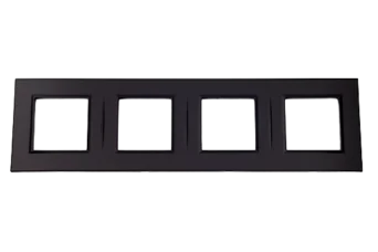 PLAQUE BELLA 43 CARREE NOIR MAT 2+2+2+2 MODULES