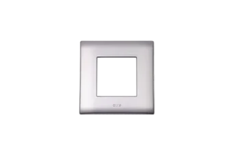 PLAQUE LINA 43 CARREE ARGENT OPAQUE 2 MODULES