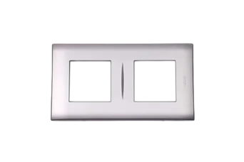 PLAQUE LINA 43 CARREE ARGENT OPAQUE 2+2 MODULES