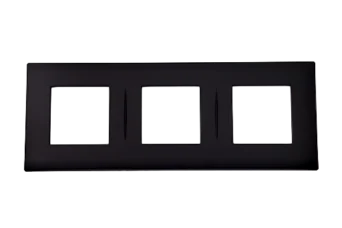 PLAQUE LINA 43 CARREE NOIR MAT 2+2+2 MODULES
