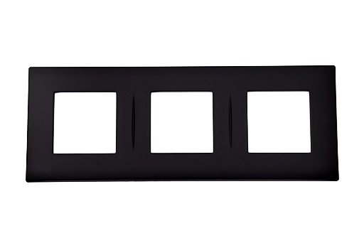 PLAQUE LINA 43 CARREE NOIR MAT 2+2+2 MODULES
