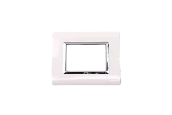 PLAQUE SERENA 43 RECTANGULAIRE BLANC CADRE CHROME 3 MODULES