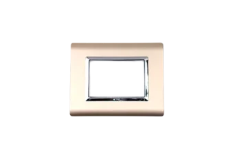 PLAQUE SERENA 43 RECTANGULAIRE CHAMPAGNE CADRE CHROME 3 MODULES