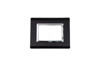 PLAQUE SERENA 43 RECTANGULAIRE NOIR MAT CADRE CHROME 3 MODULES