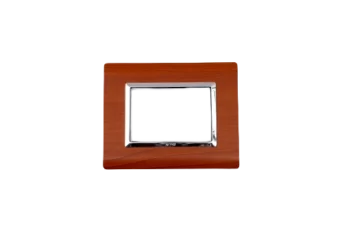 PLAQUE SERENA 43 RECTANGULAIRE ACAJOU CADRE CHROME 3 MODULES