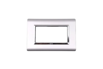 PLAQUE SERENA 43 RECTANGULAIRE ARGENT OPAQUE CADRE CHROME 4 MODULES