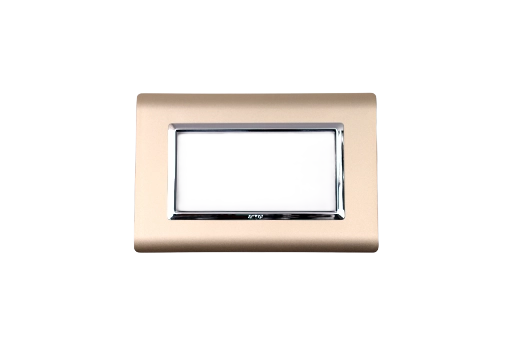 PLAQUE SERENA 43 RECTANGULAIRE CHAMPAGNE CADRE CHROME 4 MODULES