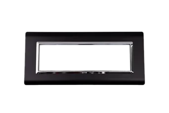 PLAQUE SERENA 43 RECTANGULAIRE NOIR MAT CADRE CHROME 7 MODULES