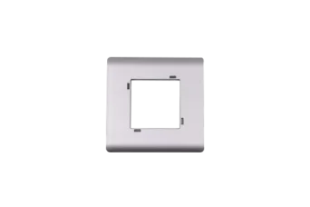PLAQUE SERENA 43 CARREE SANS CADRE ARGENT OPAQUE 2 MODULES