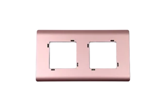 PLAQUE SERENA 43 CARREE SANS CADRE ROSE METALLISE 2+2 MODULES