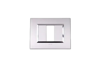 PLAQUE BELLA 43 RECTANGULAIRE ARGENT OPAQUE AVEC CADRE CHROME 1 MODULE