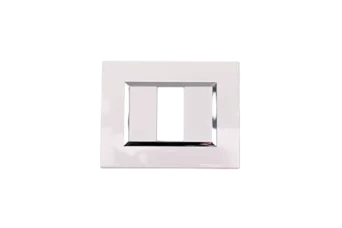 PLAQUE BELLA 43 RECTANGULAIRE BLANC AVEC CADRE CHROME 1 MODULE