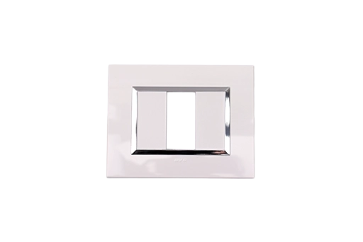 PLAQUE BELLA 43 RECTANGULAIRE BLANC AVEC CADRE CHROME 1 MODULE