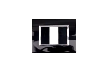 PLAQUE BELLA 43 RECTANGULAIRE NOIR AVEC CADRE CHROME 1 MOD
