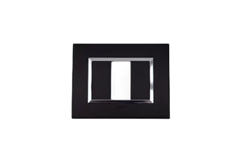 PLAQUE BELLA 43 RECTANGULAIRE NOIR MAT AVEC CADRE CHROME 1 MODULE