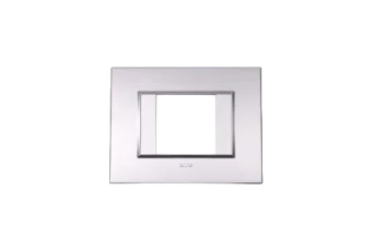 PLAQUE BELLA 43 RECTANGULAIRE ARGENT OPAQUE 2 MODULES