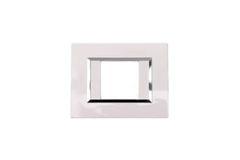 PLAQUE BELLA 43 RECTANGULAIRE BLANC AVEC CADRE CHROME 2 MODULES