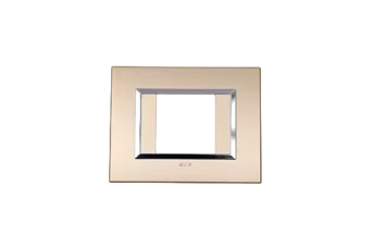 PLAQUE BELLA 43 RECTANGULAIRE CHAMPAGNE AVEC CADRE CHROME 2 MODULES