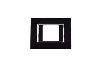 PLAQUE BELLA 43 RECTANGULAIRE NOIR MAT AVEC CADRE CHROME 2 MODULES