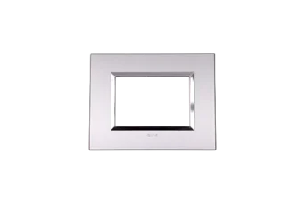 PLAQUE BELLA 43 RECTANGULAIRE ARGENT OPAQUE AVEC CADRE CHROME 3 MODULES