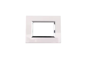 PLAQUE BELLA 43 RECTANGULAIRE BLANC AVEC CADRE CHROME 3 MODULES