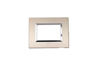 PLAQUE BELLA 43 RECTANGULAIRE CHAMPAGNE AVEC CADRE CHROME 3 MODULES