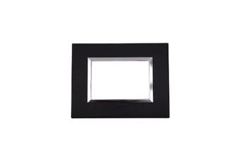 PLAQUE BELLA 43 RECTANGULAIRE NOIR MAT AVEC CADRE CHROME 3 MODULES