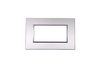 PLAQUE BELLA 43 RECTANGULAIRE ARGENT OPAQUE 4 MODULES