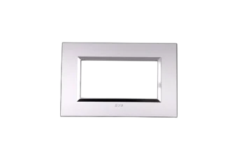 PLAQUE BELLA 43 RECTANGULAIRE ARGENT OPAQUE AVEC CADRE CHROME 4 MODULES