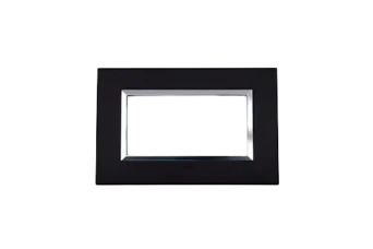 PLAQUE BELLA 43 RECTANGULAIRE NOIR MAT AVEC CADRE CHROME 4 MODULES