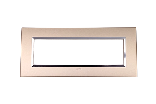 PLAQUE BELLA 43 RECTANGULAIRE CHAMPAGNE AVEC CADRE CHROME 7 MODULES
