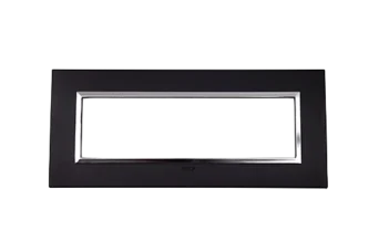 PLAQUE BELLA 43 RECTANGULAIRE NOIR MAT AVEC CADRE CHROME 7 MODULES