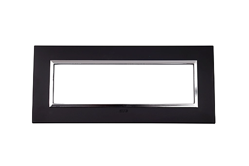 PLAQUE BELLA 43 RECTANGULAIRE NOIR MAT AVEC CADRE CHROME 7 MODULES