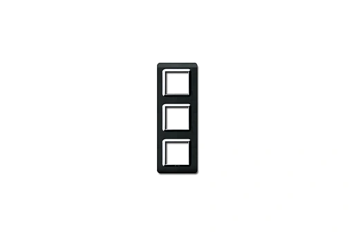 PLAQUE TECHNOPOLYMERE 44 CARREE NOIR ABSOLU AVEC CADRE CHROME 2+2+2 MODULES