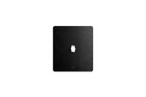 PLAQUE NEW STYLE CARREE ALUMINIUM ANTHRACITE BROSSE 1 COM