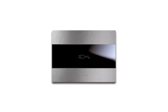 PLAQUE TOUCH 44 RECTANGULAIRE POUR PRISE COULISSANTE ALUMUNIUM NATUREL BROSSE