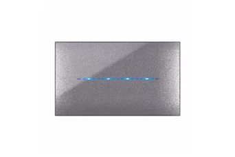 PLAQUE YOUNG TOUCH 44 RECTANGULAIRE GRIS METALLISE 4 MODULES