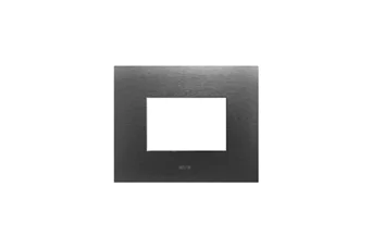 PLAQUE SMART 44 RECTANGULAIRE EN METAL ACIER ANTHRACITE BROSSE 3 MODULES