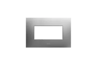 PLAQUE SMART 44 RECTANGULAIRE EN METAL ACIER NATUREL BROSSE 4 MODULES