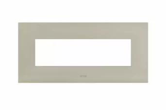 PLAQUE SMART 44 RECTANGULAIRE EN METAL TAUPE 7 MODULES