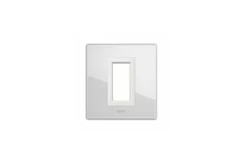 PLAQUE VERA 44 CARREE EN VERRE BLANC 1 MODULE