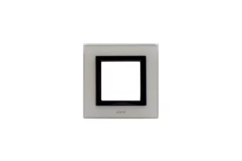 PLAQUE VERA 44 CARREE EN VERRE GRIS OPAQUE 2 MODULES