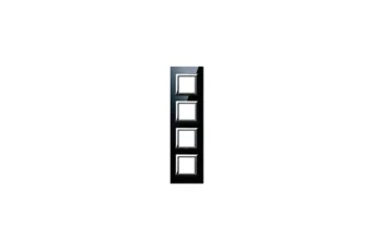 PLAQUE VERA 44 CARREE EN VERRE NOIR ABSOLU 2+2+2+2 MODULES