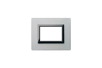 PLAQUE VERA 44 RECTANGULAIRE EN VERRE GRIS OPAQUE 3 MODULES